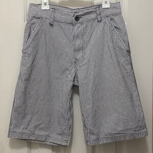 Nike 6.0 Boys Youth Striped Chino Shorts Size 12 Navy White Cotton Skate